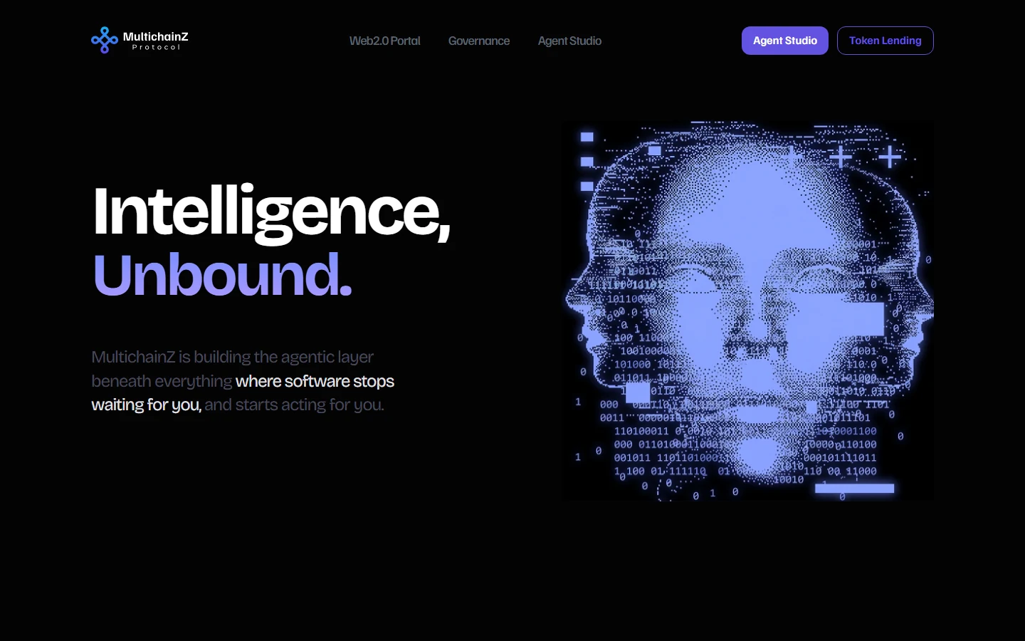 MultichainZ live website reference showing its current digital identity